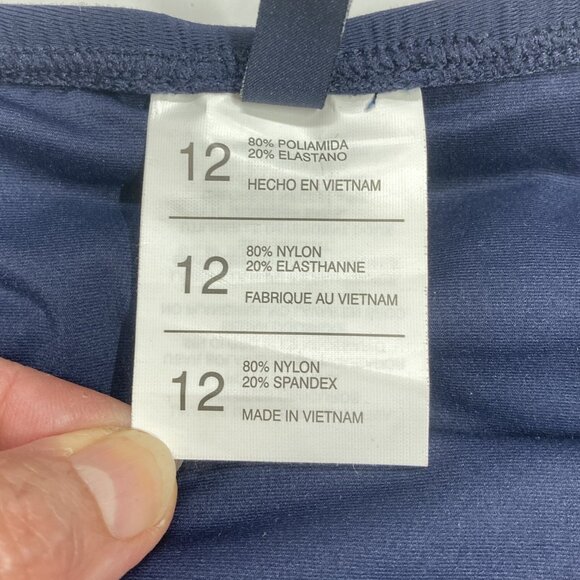 Nautica Navy Swim Skirt, Size 12, Navy w‎ Red Belt Built in Brief Nautical NEW - Picture 7 of 10